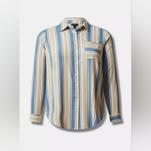 Torrid Lizzie Crinkle Gauze Button Up Stripe Skirt Maxi Set New 2x 3x - Picture 5 of 16